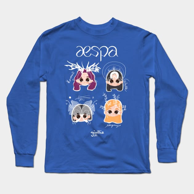 aespa savage fanart Long Sleeve T-Shirt by Giullia - Yeppeunyeppeun Art